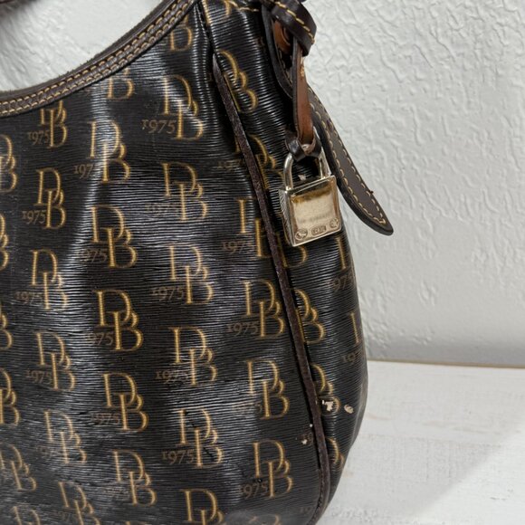Dooney & Bourke Margot Signature 1975 Canvas Leather Crossbody Shoulder Bag - Picture 3 of 14